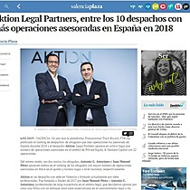 Aktion Legal Partners, entre los 10 despachos con ms operaciones asesoradas en Espaa en 2018